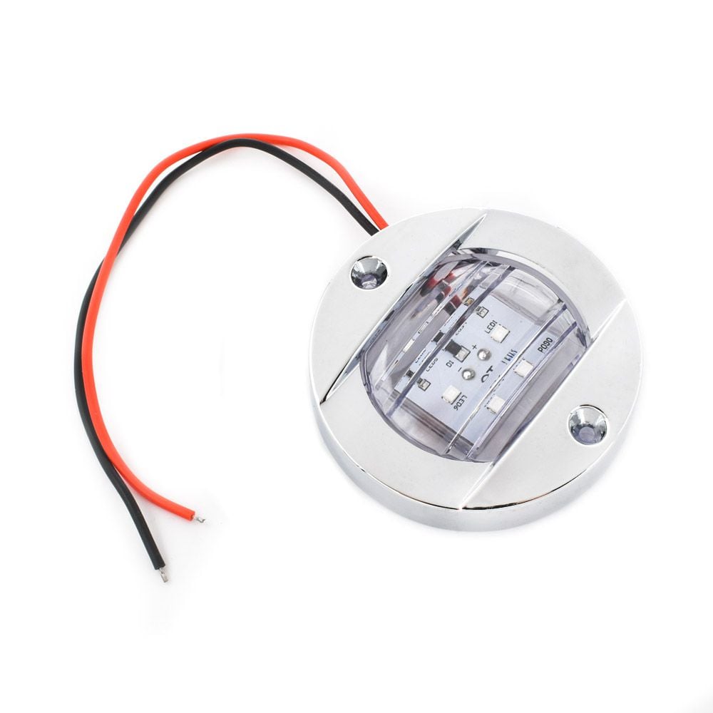 Στρογγυλό Αδιάβροχο Φωτιστικό LED 12V για Σκάφη με Λευκό Φωτισμό R2Q8 - Ασημί